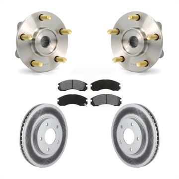 Front Hub Bearing Assembly Coated Brake Rotor & Pads Kit For 2000 Mitsubishi Eclipse 3.0L KBB-103980