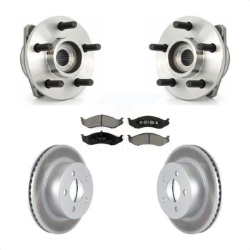Front Hub Bearing Assembly Coated Disc Brake Rotor Pads Kit For Jeep Wrangler Cherokee TJ KBB-103983