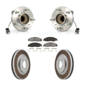 Front Hub Bearing Coated Brake Rotor & Pads Kit For Cadillac CTS With Standard Suspension KBB-103993