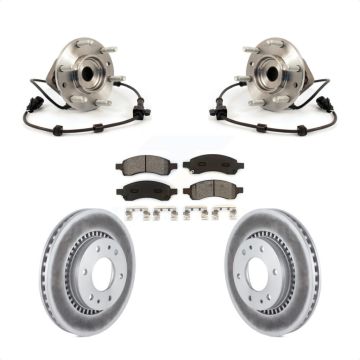 Front Hub Bearing Coated Brake Rotor & Pads Kit For Chevrolet Trailblazer GMC Envoy Buick KBB-103997