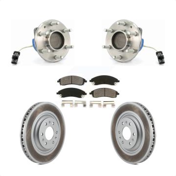 Front Hub Bearing Assembly Coated Disc Brake Rotor Pad Kit For 2004-2009 Cadillac SRX RWD KBB-104011