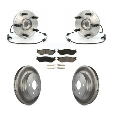 Front Hub Bearing Assembly Coated Disc Brake Rotor & Pads Kit For 2004-2005 Dodge Durango KBB-104023