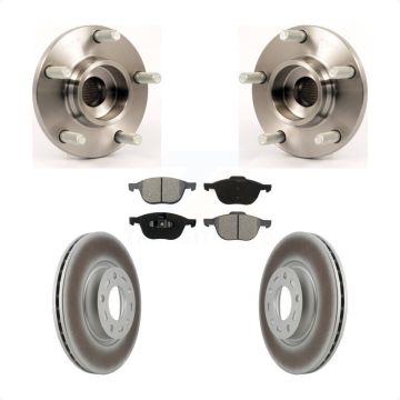 Front Hub Bearing Assembly Coated Disc Brake Rotors And Pads Kit For Mazda 3 2.3L KBB-104025