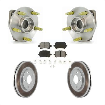 Front Hub Bearing Assembly Coated Brake Rotor And Pad Kit For Chevrolet Malibu Pontiac G6 KBB-104034