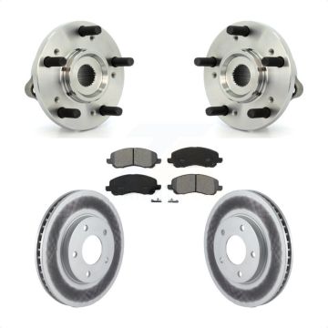 Front Hub Bearing Assembly Coated Brake Rotor And Pad Kit For 2010-2012 Mitsubishi Galant KBB-104035