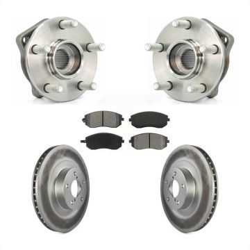 Front Hub Bearing Assembly Coated Disc Brake Rotor Pad Kit For 2005 Subaru Outback Legacy KBB-104042
