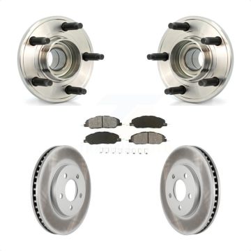 Front Hub Bearing Assembly Coated Disc Brake Rotors And Pads Kit For Ford Mustang KBB-104047