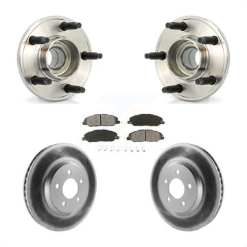 Front Hub Bearing Assembly Coated Disc Brake Rotors And Pads Kit For Ford Mustang KBB-104048