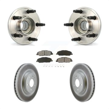 Front Hub Bearing Assembly Coated Disc Brake Rotors And Pads Kit For Ford Mustang KBB-104050