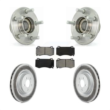 Front Hub Bearing Coated Brake Rotor & Pads Kit For Dodge Chrysler 300 Charger Challenger KBB-104055