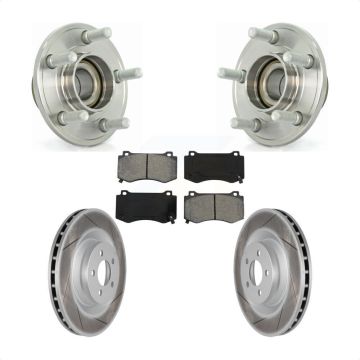 Front Hub Bearing Coated Brake Rotor & Pads Kit For Dodge Chrysler 300 Charger Challenger KBB-104056