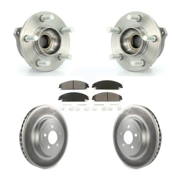 Front Hub Bearing Coated Brake Rotor & Pads Kit For Dodge Chrysler 300 Charger Challenger KBB-104058