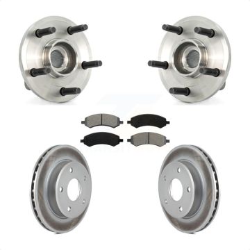 Front Hub Bearing Coat Brake Rotor Pad Kit For Dodge Dakota Mitsubishi Raider 2-Wheel ABS KBB-104061