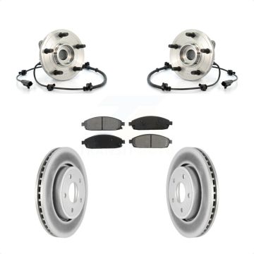 Front Hub Bearing Assembly Coated Brake Rotor & Pad Kit For Jeep Grand Cherokee Commander KBB-104064