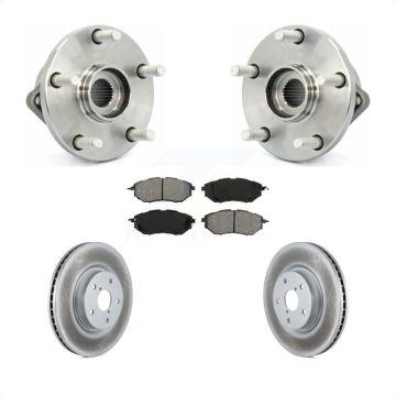 Front Hub Bearing Assembly Coated Disc Brake Rotor & Pad Kit For 2008-2014 Subaru Tribeca KBB-104067