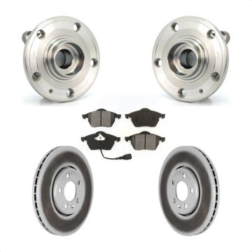 Front Hub Bearing Assembly Coated Disc Brake Rotors And Pads Kit For Volkswagen Jetta KBB-104071