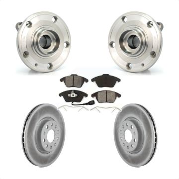 Front Hub Bearing Coat Brake Rotor Pad Kit For Volkswagen Jetta Beetle Audi GTI Eos CC A3 KBB-104072