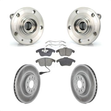 Front Hub Bearing Coated Brake Rotor Pad Kit For Volkswagen Tiguan Passat Audi Q3 Quattro KBB-104073