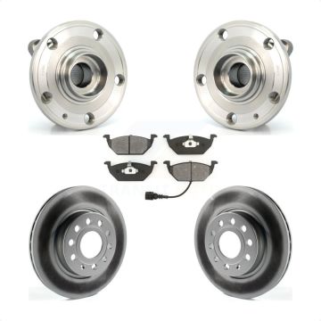 Front Hub Bearing Assembly Coated Disc Brake Rotors And Pads Kit For Volkswagen Jetta KBB-104076