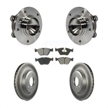 Front Hub Bearing Assembly Coated Disc Brake Rotors And Pads Kit For 2006 BMW 330Ci KBB-104078