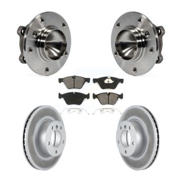 Front Hub Bearing Assembly Coated Disc Brake Rotor & Pads Kit For BMW 128i 328i 323i 325i KBB-104079