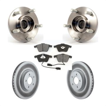 Front Hub Bearing Assembly Coated Disc Brake Rotors And Pads Kit For Volvo S40 V50 C70 KBB-104084
