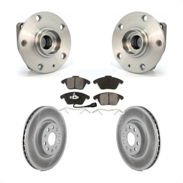 Front Hub Bearing Coated Brake Rotor & Pads Kit For Volkswagen GTI 3 Bolt Mounting Flange KBB-104093