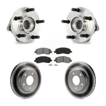 Front Hub Bearing Assembly Coated Brake Rotor & Pad Kit For 2009 Dodge Caliber R/T/SXT/SE KBB-104097