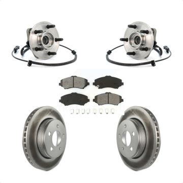 Front Hub Bearing Assembly Coated Disc Brake Rotor & Pad Kit For Jeep Liberty Dodge Nitro KBB-104113