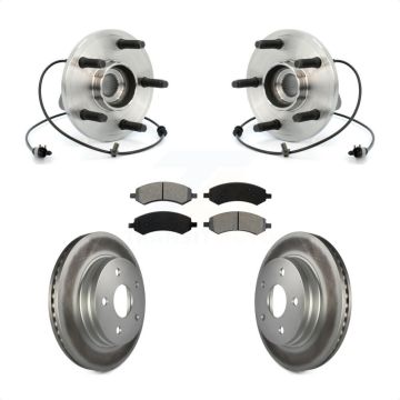 Front Hub Bearing Coated Brake Rotor & Pad Kit For 2007-2009 Chrysler Aspen Dodge Durango KBB-104114