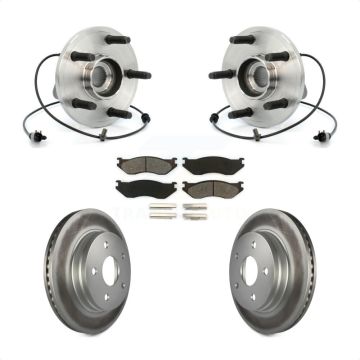 Front Hub Bearing Assembly Coated Disc Brake Rotors And Pads Kit For 2006 Dodge Durango KBB-104115