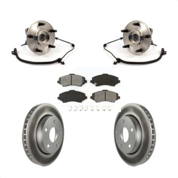 Front Hub Bearing Assembly Coated Disc Brake Rotor & Pads Kit For 2007-2010 Jeep Wrangler KBB-104116