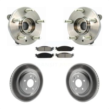 Front Hub Bearing Assembly Coated Disc Brake Rotor And Pads Kit For 2009-2010 Lincoln MKS KBB-104123