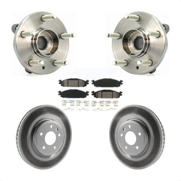 Front Hub Bearing Assembly Coat Brake Rotor Pads Kit For Ford Flex Taurus Lincoln MKT MKS KBB-104124