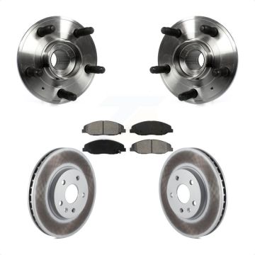 Front Hub Bearing Assembly Coated Brake Rotor And Pad Kit For 2012-2013 Cadillac CTS 6.2L KBB-104129