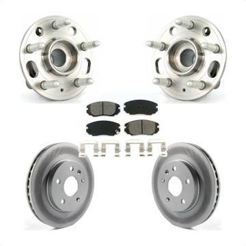 Front Hub Bearing Coated Brake Rotor & Pads Kit For Chevrolet Buick Malibu Regal LaCrosse KBB-104142