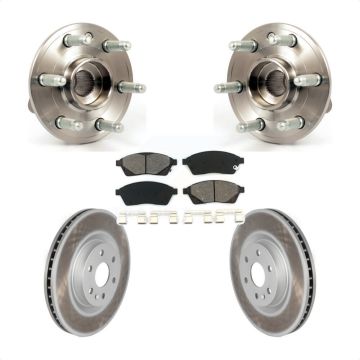 Front Hub Bearing Assembly Coated Disc Brake Rotor And Pad Kit For Cadillac SRX Saab 9-4X KBB-104143