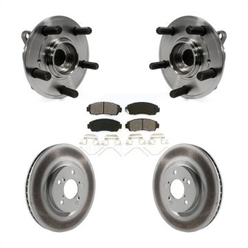 Front Hub Bearing Assembly Coated Disc Brake Rotor & Pads Kit For 2011-2014 Honda Odyssey KBB-104145