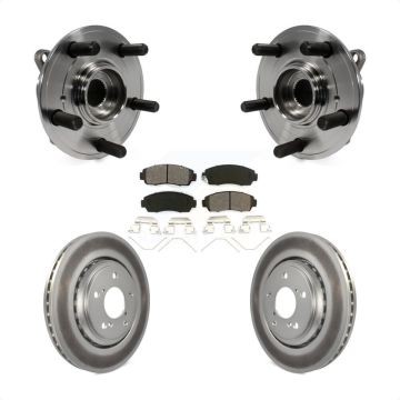 Front Hub Bearing Assembly Coated Disc Brake Rotor & Pads Kit For 2015-2017 Honda Odyssey KBB-104146