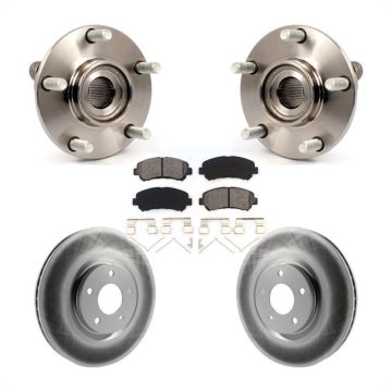 Front Hub Bearing Coat Brake Rotor Pads Kit For 07-12 Nissan Sentra SE-R Spec V with 2.5L KBB-104159