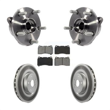 Front Hub Bearing Assembly Coated Disc Brake Rotor And Pad Kit For Subaru Impreza WRX STI KBB-104162