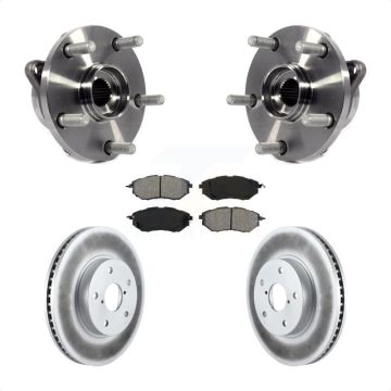 Front Hub Bearing Assembly Coated Disc Brake Rotor & Pads Kit For 2015 Subaru Legacy 2.5L KBB-104164