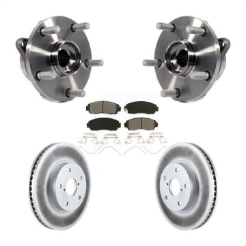Front Hub Bearing Assembly Coated Brake Rotor & Pads Kit For 2016-2019 Subaru Legacy 2.5L KBB-104165