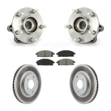 Front Hub Bearing Assembly Coated Disc Brake Rotor And Pad Kit For 2004-2009 Nissan Quest KBB-104174