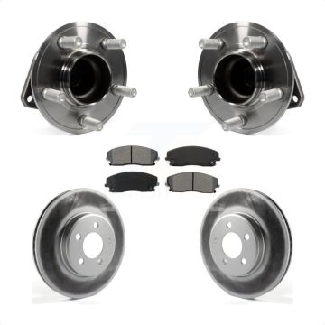 Front Hub Bearing Coated Brake Rotor & Pads Kit For Dodge Charger Chrysler 300 Challenger KBB-104185