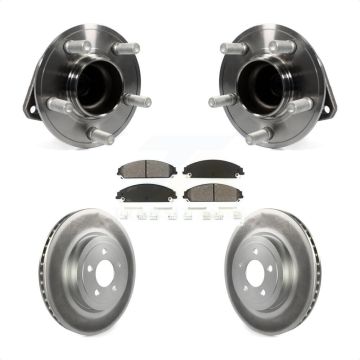 Front Hub Bearing Coated Brake Rotor & Pads Kit For Dodge Charger Chrysler 300 Challenger KBB-104186
