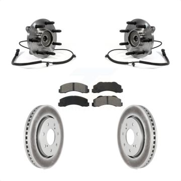 Front Hub Bearing Assembly Coated Disc Brake Rotors And Pads Kit For Ford F-150 KBB-104189