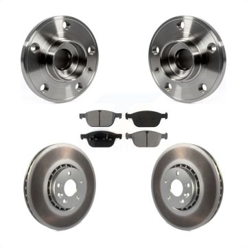 Front Hub Bearing Assembly Coated Disc Brake Rotors And Pads Kit For 2010-2015 Volvo XC60 KBB-104193