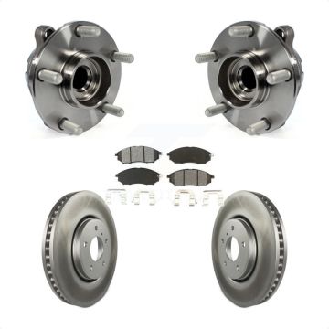 Front Hub Bearing Assembly Coated Disc Brake Rotor And Pad Kit For INFINITI FX35 FX37 RWD KBB-104199