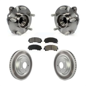 Front Hub Bearing Assembly Coated Disc Brake Rotor Pads Kit For INFINITI Q50 QX50 Q60 RWD KBB-104203